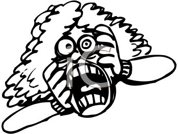 0511090204183907_Black_and_White_Cartoon_of_a_Woman_Making_a_Scary_Face_clipart_image